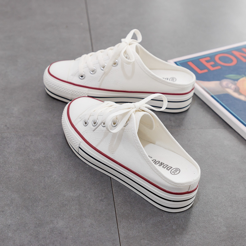 รองเท้าผ้าใบเปิดส้น เสริมส้น 4.5 cm. แบรนด์ DD&OO | 143