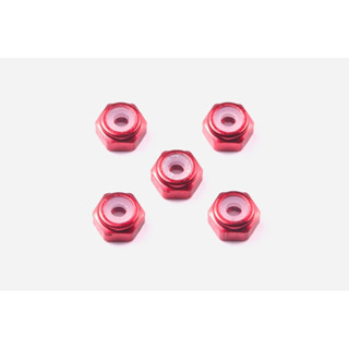 15493 TAMIYA Mini 4WD 2mm Aluminum Lock Nut (Red, 5pcs.)