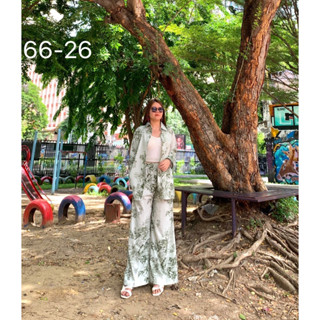66-26# งานหรู!!! มาเป็นเซ็ท ผ้าอัดพีช / ผ้าอิตาลี​ เท่ห์มาก  ใส่ได้ตั้งแต่สาวไซด์เล็กยันสาว Over size   ➡️➡️อกหน้าผ้ารุ่
