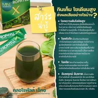 🥬Mine chlorophyll X คลอโรฟิลล์เอ็กซ์ คลอโรฟิลล์มายมิ้น ล้างสารพิษ ในลำไส้ รีดไขมันส่วนเกิน (1 กล่อง มี 5 ซอง)