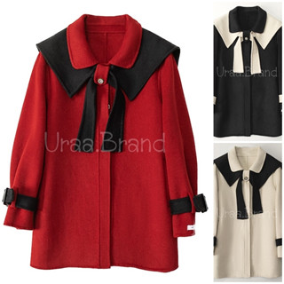 3 สี / ผ้าวูล โค้ท เสื้อโค้ทสั้น รุ่น เสื้อกันหนาว Coat Wool - Bow Winter