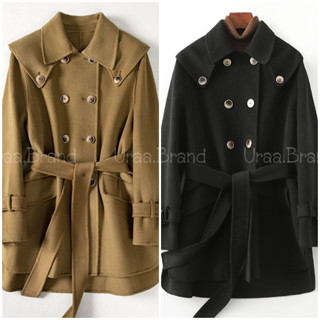 2 สี / ผ้าวูล โค้ท เสื้อโค้ทสั้น รุ่น เสื้อกันหนาว Coat Wool - Pinipini Winter