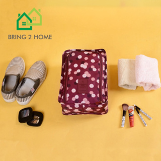 Bring2Home กระเป๋าใส่รองเท้ากันน้ำกันฝุ่นสําหรับเดินทาง รุ่นพับเก็บได้ มีหูหิ้ว กระเป๋าอเนกประสงค์ กระเป๋าจัดระเบียบ