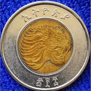 เหรียญ​ เอธิโอเปีย​ Ethiopia, 1 Birr, ใช้แล้ว​, #​1158​T