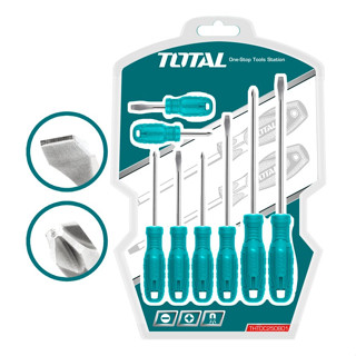 Total รุ่น THTDC250801 ชุดไขควง 8 ตัวชุด (ปากแบน + ปากแฉก) ไขควงชุด ไขควง (8 pcs Screwdriver Set)