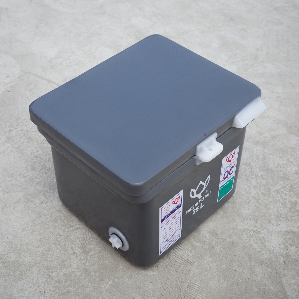 ถังแช่ ถังน้ำแข็ง ยี่ห้อดอกบัว ขนาด 25 ลิตร (ICE 25L.) มีบานพับ เนื้อหนา เกรดเอ มี มอก. เก็บความเย็นได้นาน มีหลายสี - รูปที่ 3