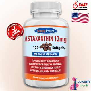 Simply potent Astaxanthin 12 mg 120 softgels exp01/2026