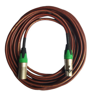 สายไมค์โครโฟนxlr Cable Stereo สายสีน้ำตาล หัวสีเขียว