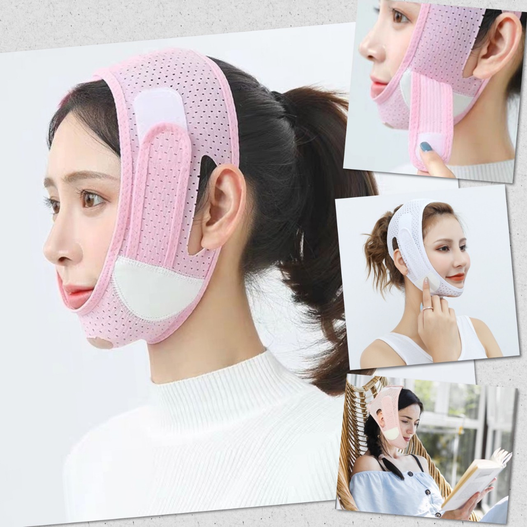 สายรัดหน้าเรียว รุ่นปรับกระชับ ที่รัดหน้า ลดเหนียง รุ่นบางเบา ใส่นอน ผ้ารัดหน้าเรียว ยกกระชับ เก็บเหนียง