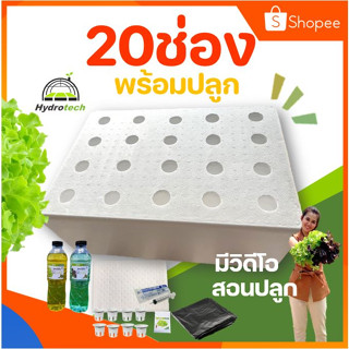 [ครบพร้อมปลูก]ชุดปลูกผักไฮโดรโปนิกส์ 20ช่อง กล่องปลูกไฮโดร กล่องโฟม ปลูกผัก ไฮโดรโปนิกส์ hydroponics ชุดกล่องปลูกผัก