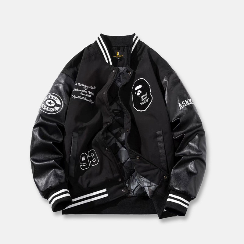 BAPE JACKET เสื้อเเจ็คเก็ตหนังBAPE ! ✮