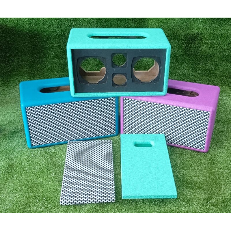 ตู้ลำโพง(Bแชล)ตู้เปล่าพร้อมหุ้ม+ตะแกรงหน้าตู้ดอกลำโพง3นิ้ว2ดอก แหลม1.5