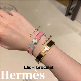 แอร์เมส Hermes/Clic H สร้อยข้อมือ/Unisex/ทอง/โรสโกลด์/เงิน