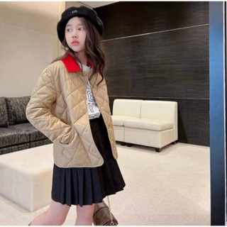 **do** เสื้อกันหนาว Bur เบอรี่ Kids corduroy-collar quilted jacket มีอายุ 8-16 ปี สินค้าใหม่ ของแท้