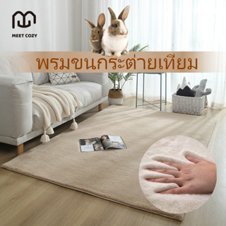 MEET COZY พร้อมส่ง!!  พรมขนกระต่ายเทียม พรมห้องนั่งเล่น พรมนุ่ม Rug #DE-A