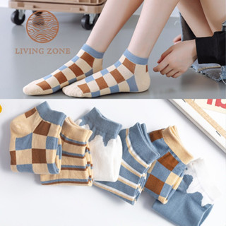Living Zone ถุงเท้าข้อสั้น สไตล์เกาหลี พิมพ์ลาย ราคาต่อ 1 คู่