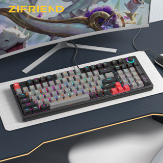 Zifriend ZA981 Mechanical Keyboard 98ปุ่ม คีย์บอร์ดเกมมิ่ง คีย์บอร์ดแบบมีสาย