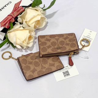 Coach แท้💯ใส่บัตร ใส่เหรียญ Mini Skinny ID Case