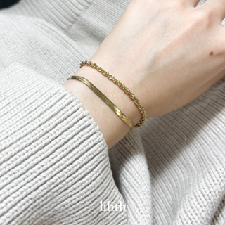 Lilith - Stainless Steel Herringbone Chain Bracelet สร้อยข้อมือ สเเตนเลส ลายก้างปลา