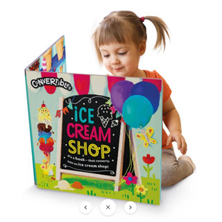 [หนังสือ เด็ก] Convertible Ice cream Shop Book หนังสือกางออกเป็นร้านขายไอศกรีม Book &amp; Toy strong Pre-Order