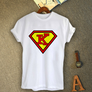 เสื้อยืดอักษรภาษาอังกฤษ ตัว K Superman