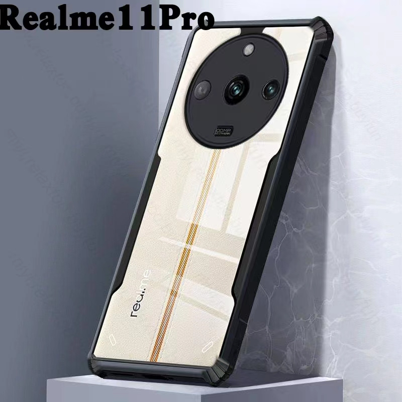 Realme 11 5G/Realme 11X 5G(พร้อมส่งในไทย)เคสกันกระแทกขอบสีหลังใสOPPO Realme 11Pro 5G/Realme 11 Pro Plus 5Gตรงรุ่น