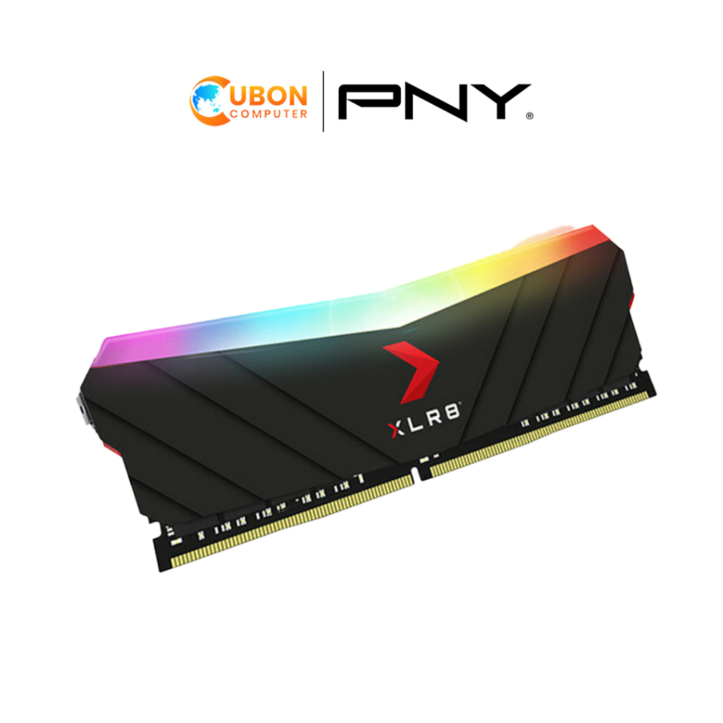 RAM (แรมพีซี) 16GB(16GBx1) DDR4 3200MHz PNY XLR8 RGB BLACK ประกัน LT (MD16GD4320016XRGB)