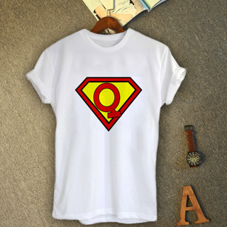 เสื้อยืดอักษรภาษาอังกฤษ ตัว Q Superman