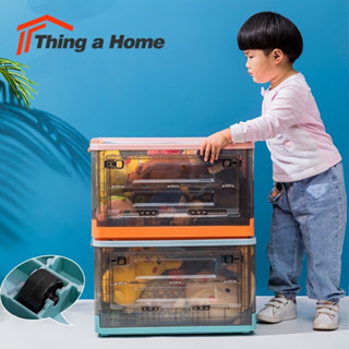 Thing a Home กล่องเก็บของพับเก็บได้ พร้อมฝาปิด กล่องเก็บของอเนกประสงค์ พร้อมล้อเลื่อน 4 ล้อ