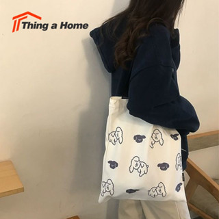 Thing a Home ʕ&gt;⌓&lt;｡ʔ ✿ กระเป๋าสะพาย กระเป๋าผ้าแคนวาส มินิมอล สไตล์เกาหลี มีให้เลือก 7 ลาย ✿