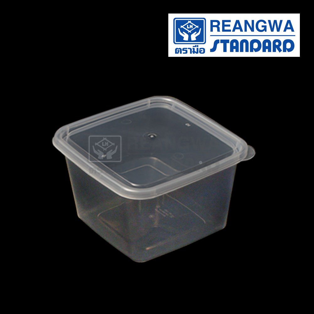 REANGWA STANDARD กล่อง TAKE AWAY สี่เหลี่ยมจตุรัส 650 ml.- RW 1566 สีใส (25ชุด)