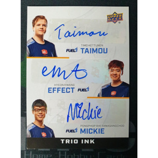 การ์ด Upper Deck Overwatch League Trio Autographs Mickie, Taimou, Effect ลายเซ็นต์ มิกกี้ ปองภพ รัตนแสงโชติ