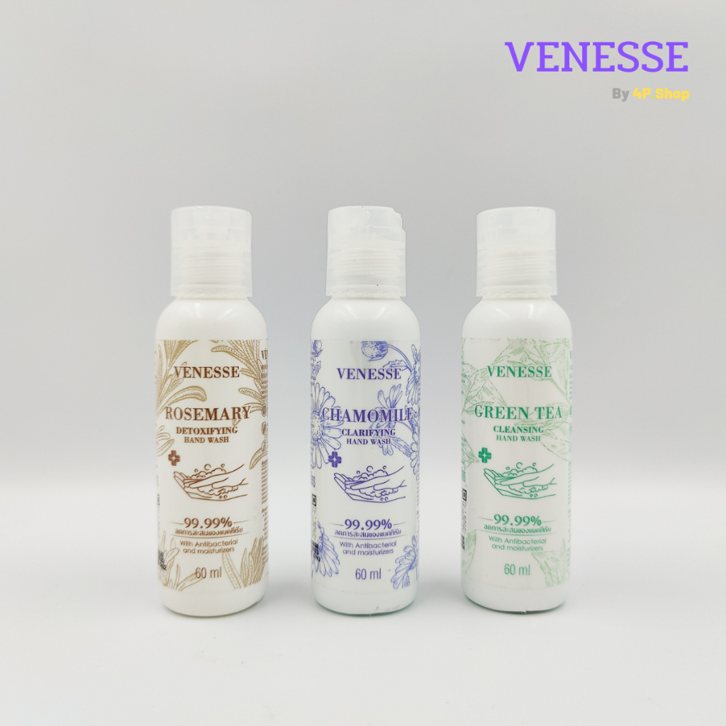 VENESSE สบู่เหลวล้างมือ แฮนด์วอช 60ml. มีให้เลือก 3สี 3กลิ่น