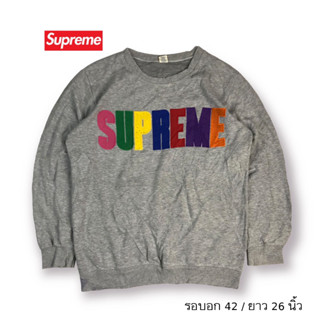SUPREME เสื้อสเวตเตอร์ชาย/หญิงมือสอง สีเทา