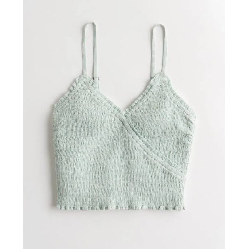 🎼 Hollister floral tank top | เสื้อสายเดี่ยวผ้ายืดสีเขียวฟ้ามิ้นท์