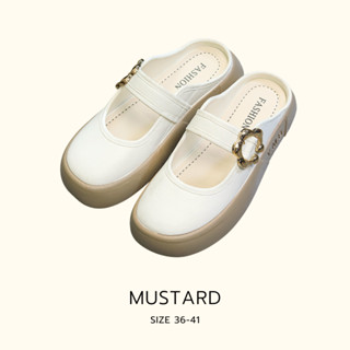 รองเท้าแตะผู้หญิง เปิดส้น พื้นยางกันลื่น รุ่น Mustard