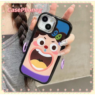 🍑CasePhoneg🍑พร้อมโซ่ การ์ตูน น่าสนใจ สีม่วง น่ารัก iPhone 11 14pro max ป้องกันการหล่น ขอบเต็ม case for iPhone 12 13