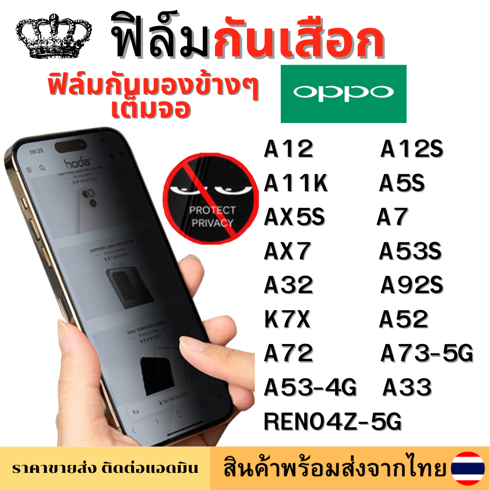 ฟิล์มกันมอง ฟิล์มกันเสือก OPPO A12 A12S A11K A5S AX5S A7 AX7 A33-2020 A53-4G A53S A32 A92S RENO4Z-5G
