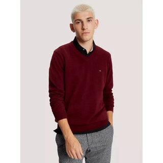 TOMMY HILFIGER SWEATER V-neck Regular fit FOR MEN เสื้อสเวตเตอร์ คอวี แขนยาว ทอมมี่ ฮิลฟิเกอร์ ผู้ชาย