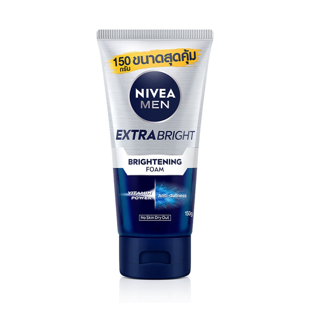 นีเวีย เมน โฟมล้างหน้า เอ็กซ์ตร้าไบรท์ 150 g.สูตรขาวสว่างใส Nivea Men Extra Bright Anti-dullness 150 g.