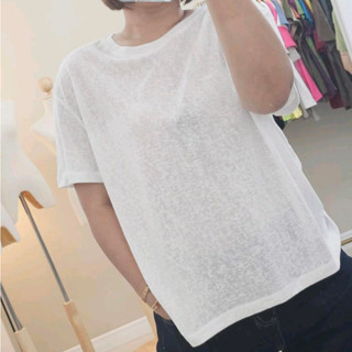 เสื้อยืดคอกลม ผ้า Cotton Linen อ44