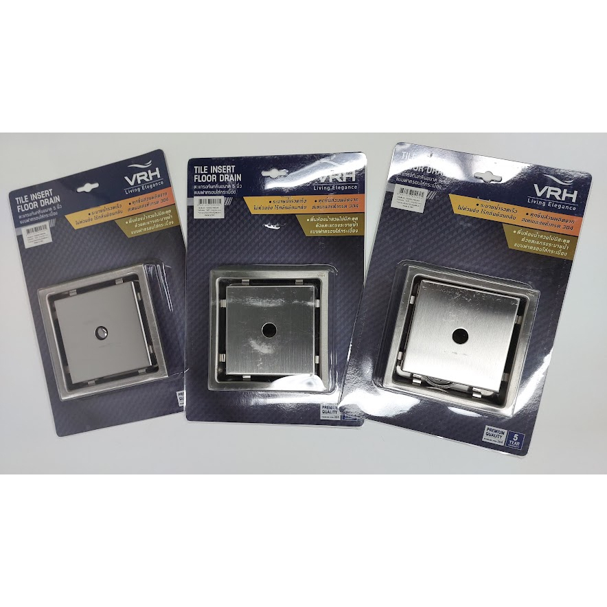ตะแกรงกันกลิ่น ยี่ห้อ VRH รุ่น FUVHU-F002AS สแตนเลส 304 ฟลอร์เดรน ตะแกรงระบายน้ำ กันกลิ่น