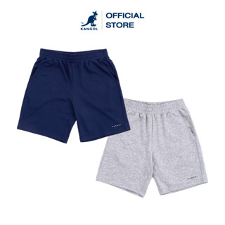 KANGOL Shorts กางเกงขาสั้นปักลายโลโก้ KANGOL สีขาว, น้ำเงินเข้ม unisex 63251503