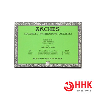 Arches(อาร์เช่) แบบบล็อค หนา185g ขนาด 18×26 ซม. จำนวน 20 แผ่น ผิวกึ่งหยาบ 1795052