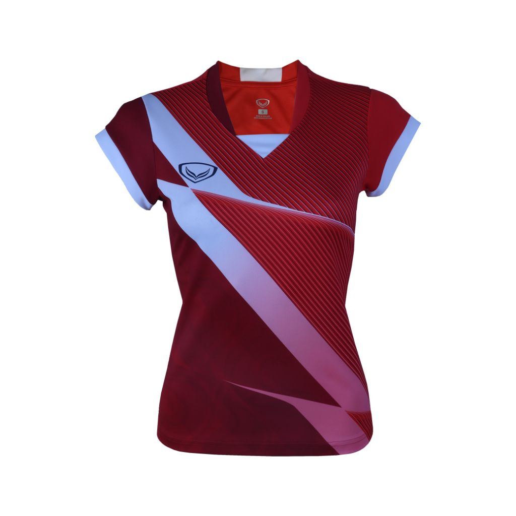 GRAND SPORT เสื้อแข่งขันหญิง คอวีแขนสั้น เอเชี่ยนเกมส์ 2022  รหัส : 072074 ราคา ถูกที่สุด ดีลบีเคเค แกลเลอรีภาพที่ 3