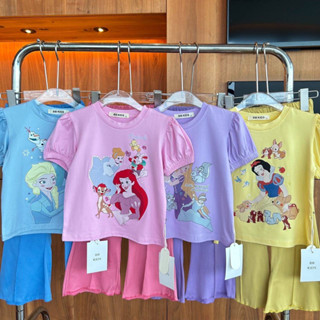 🌈พร้อมส่ง DISNEY ELSA RAPUNZEL SNOW WHITE 💯🌈🎀ชุดเซ็ทเสื้อแขนตุ๊กตา กางเกงขาม้า ผ้าคอตตอนเกรดขึ้นห้างยืดนุ่มใส่สบายทั้งชุ