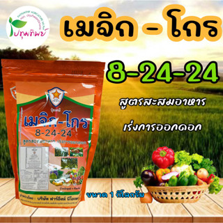 ปุ๋ยเกล็ด เมจิก-โกร 8-24-24 ขนาด 1 กิโลกรัม สูตรสะสมอาหาร เร่งการออกดอก