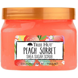 TREE HUT Peach Sorbet Shea Sugar Scrub สครับน้ำตาล ขัดผิว กลิ่น พีช ซอร์เบต์ (510g)