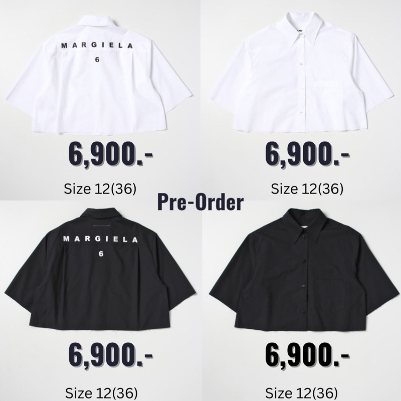 Pre-Order เสื้อเชิ้ตครอป MM6 Maison Margiela Shirt ของแท้ 💯%
