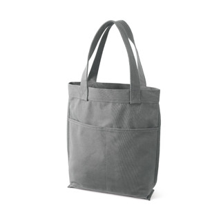 MUJI (มูจิ) กระเป๋าสะพายข้างผ้าแคนวาสทรงสูง Medium gray - Canvas Tall Tote Bag Medium gray